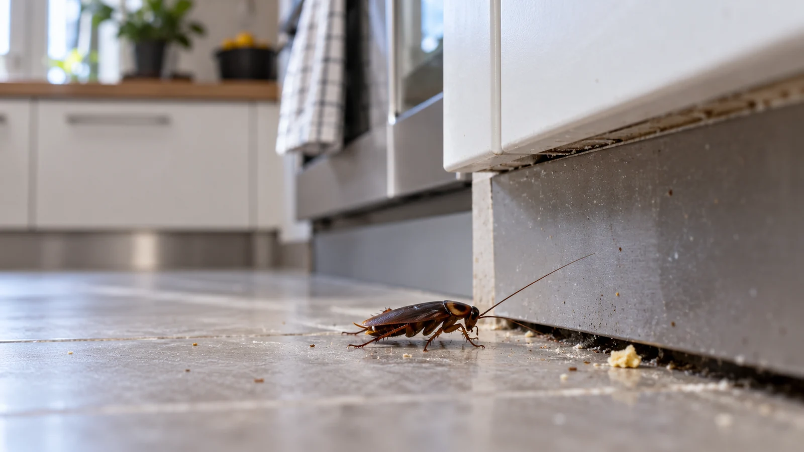 Cafard observé dans une cuisine lors d’une inspection