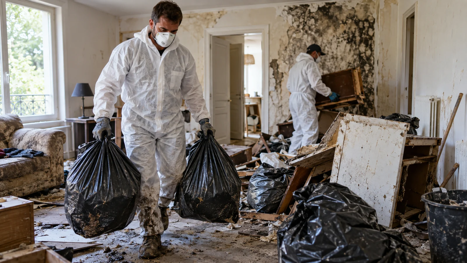 Évacuation de déchets lors d’une remise en état de logement