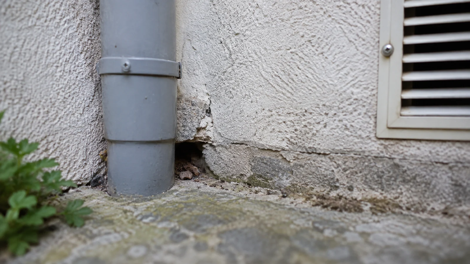 Petit point d’entrée possible pour une souris en façade