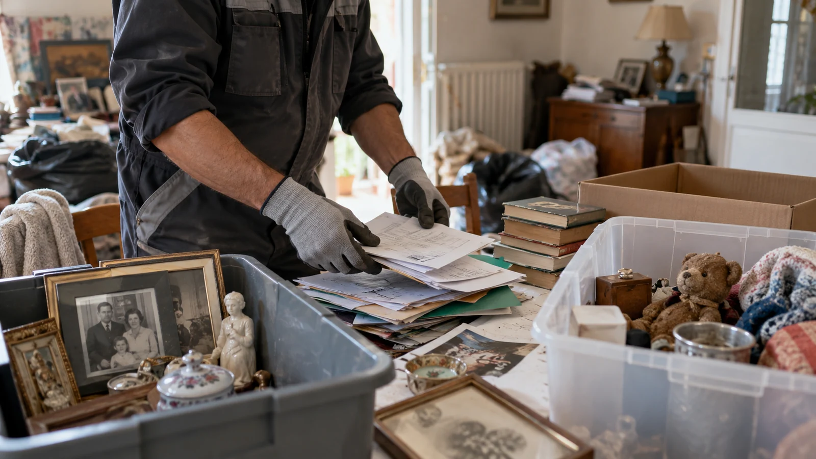 Tri d’objets et de documents à conserver lors d’un nettoyage Diogène